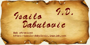 Isailo Dabulović vizit kartica